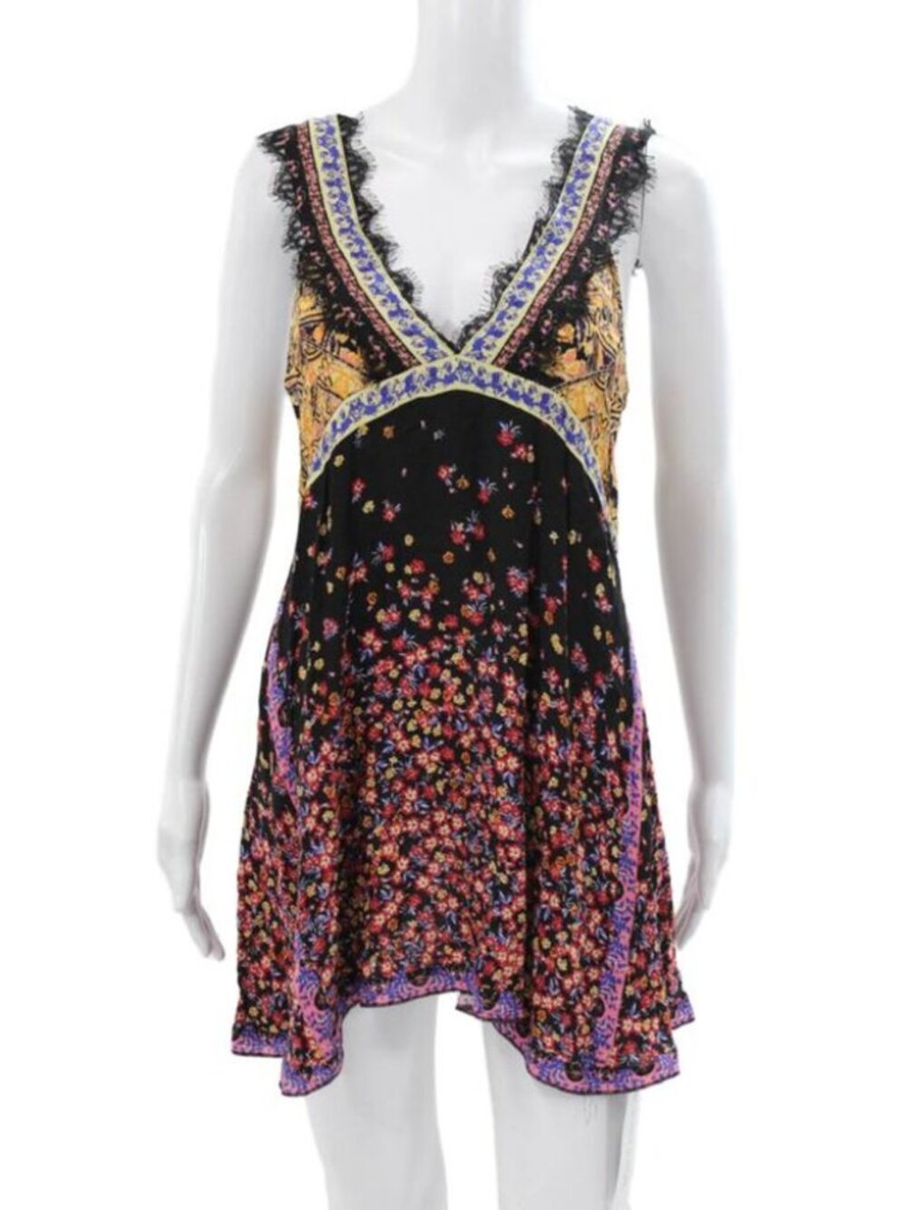 FREE PEOPLE | Intimately Free Floral Slip Dress w/ Deep V-Neck | Size M